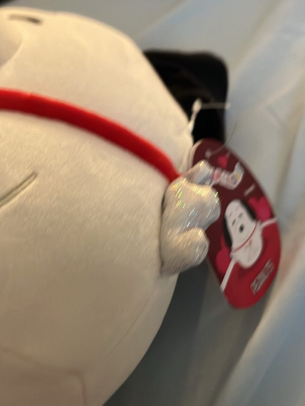 Squishmallows White Black Red Cupid Dog Plush - Picture 2 of 4